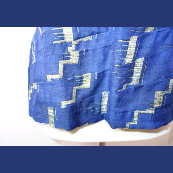 Tracy Reese Blue Back Zip Printed Top - Size 12 - Picture 8 of 13